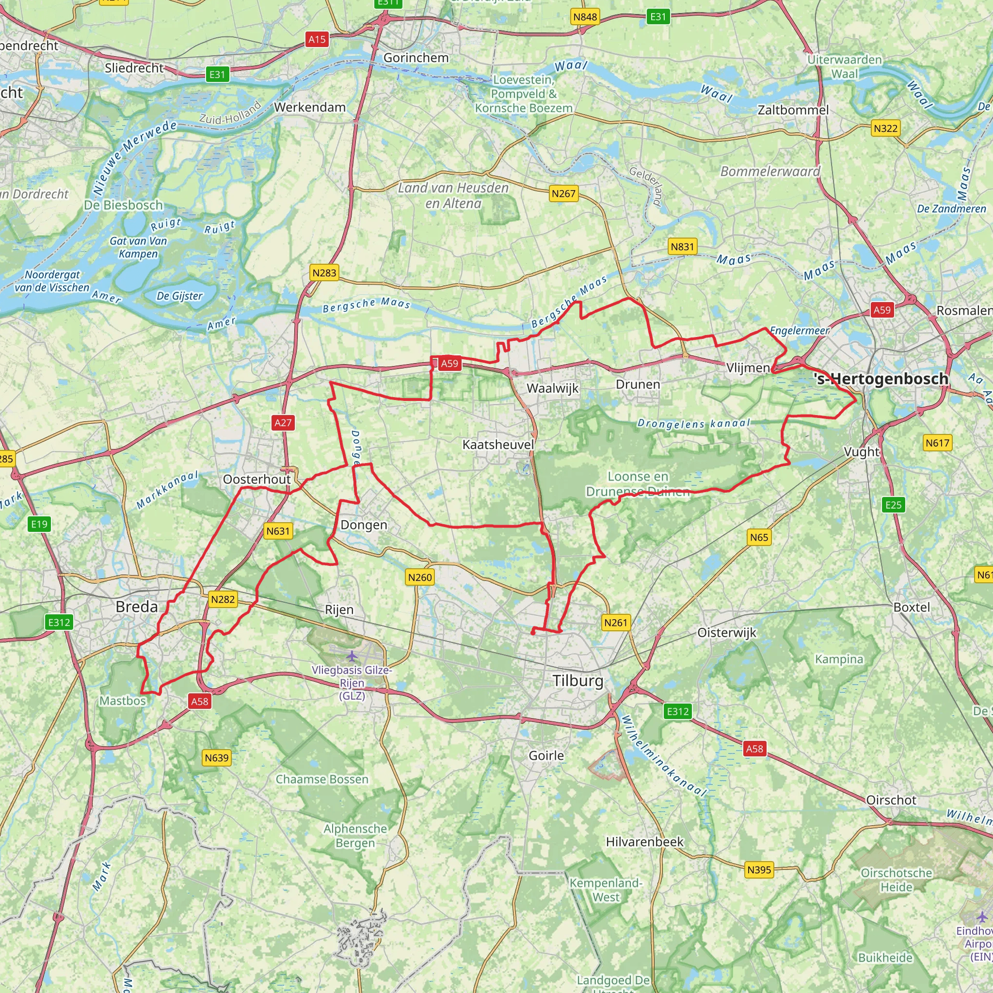 De Ijzeren Man, Hooibroeken, Vrachelse Heide and Achter de Keten Loop mobile static map