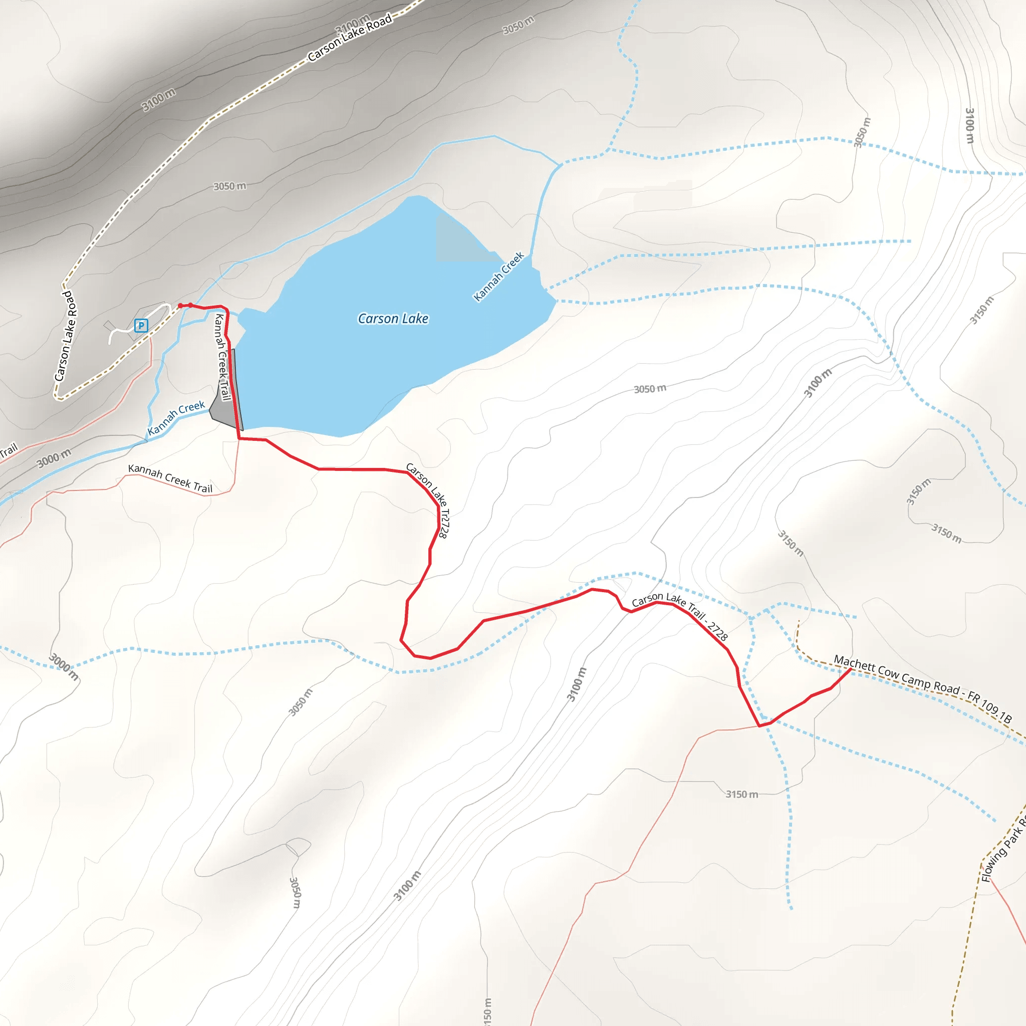 Carson Lake Trail mobile static map