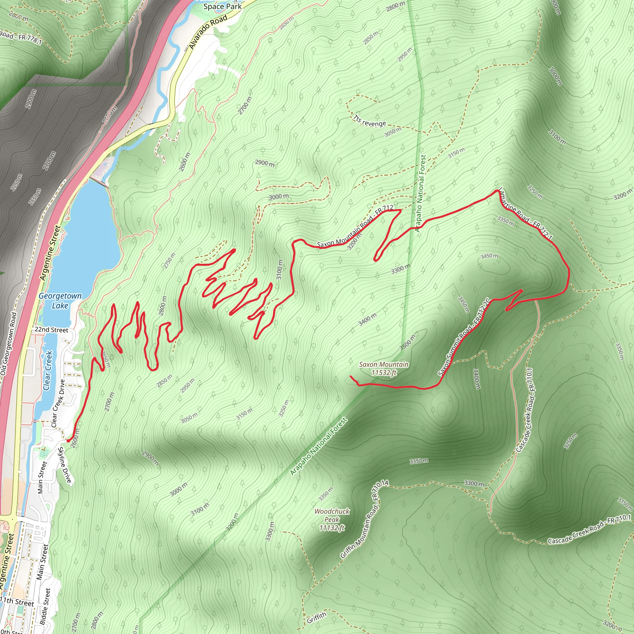 Saxon Mountain mobile static map