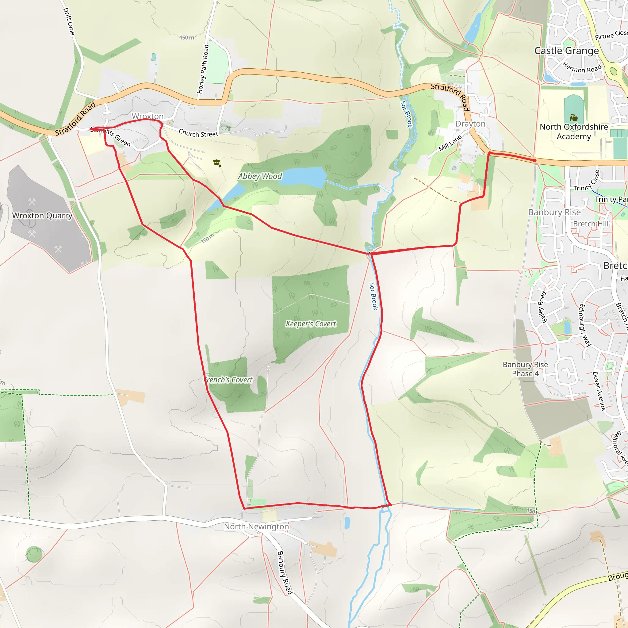 Wroxton and North Newington Loop mobile static map