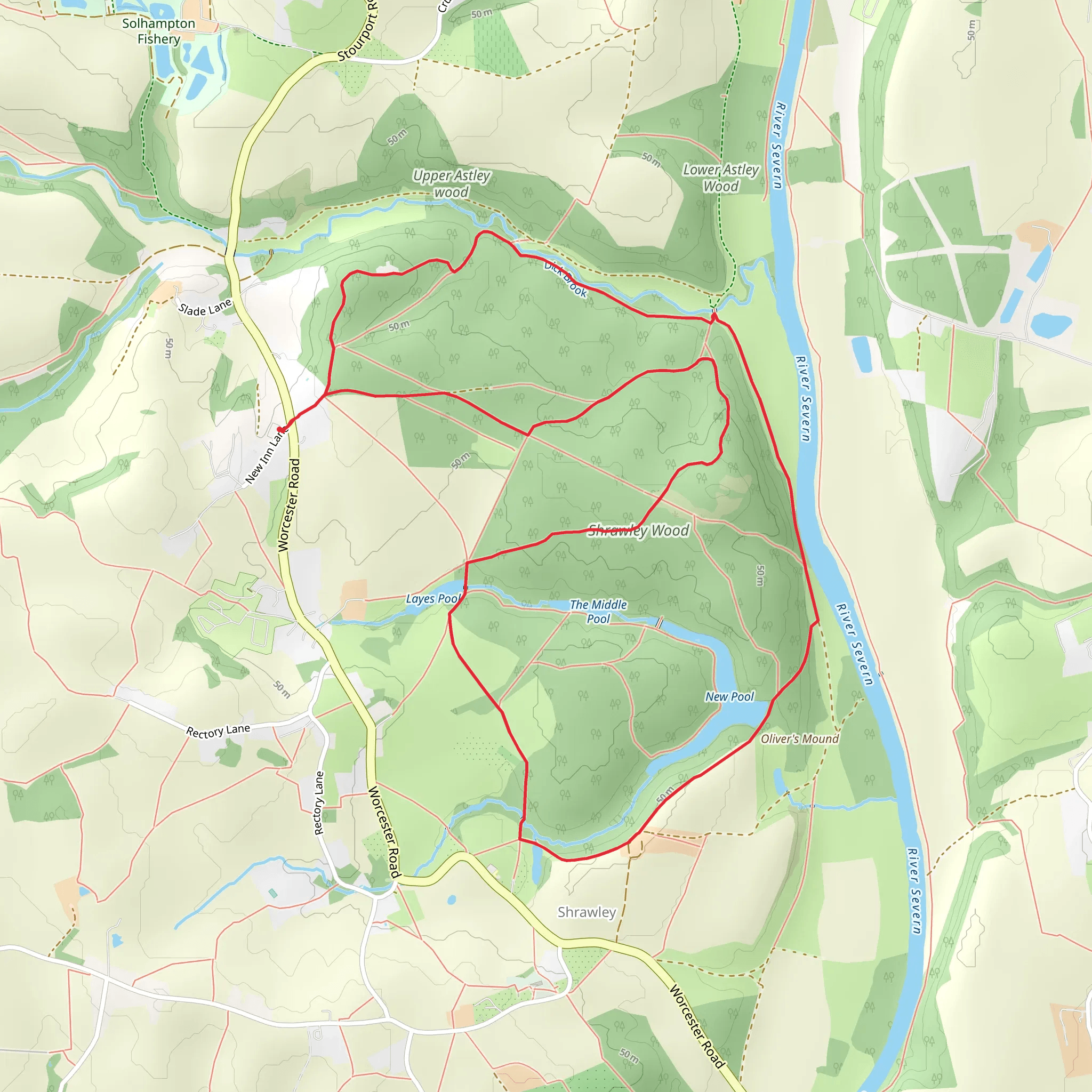 Shrawley Wood Loop mobile static map