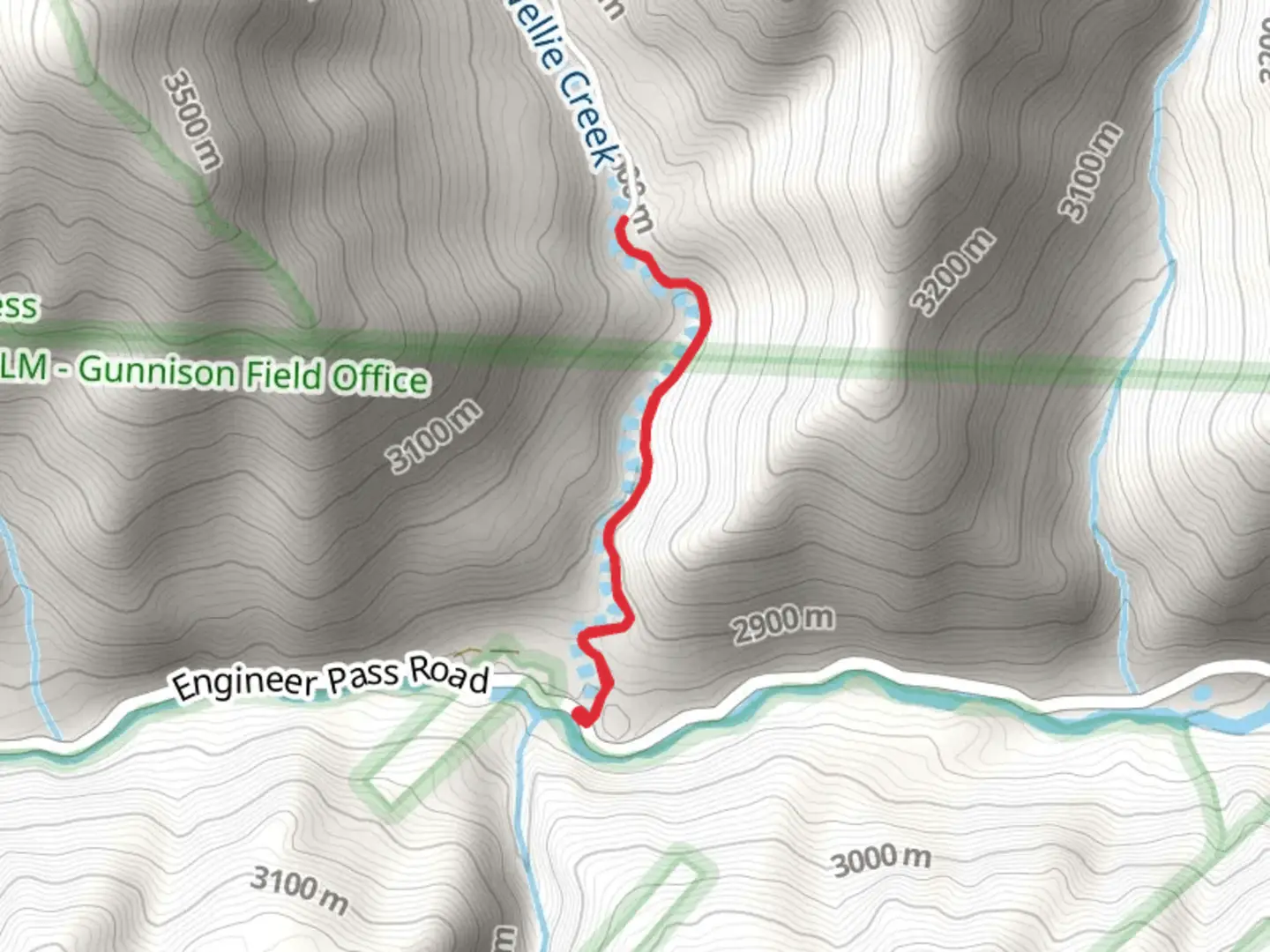 An image depicting the trail Nellie Creek Out and Back and its surrounding area.