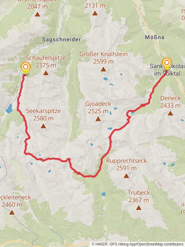 St Nikolai - Breitlahnalm Trail mobile static map