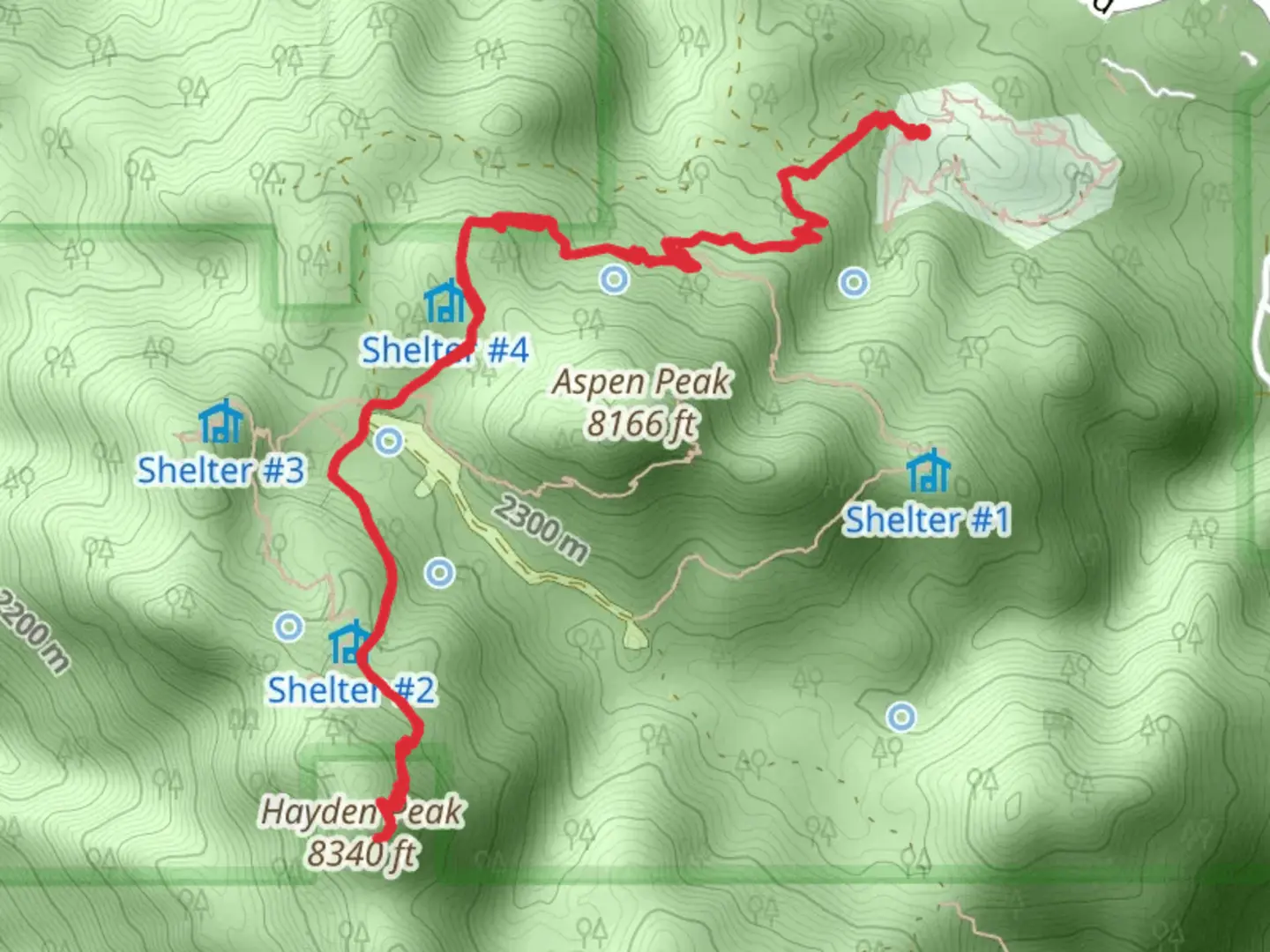 An image depicting the trail Aspen Peak akd Hayden Peak via Potato Patch Walk and its surrounding area.