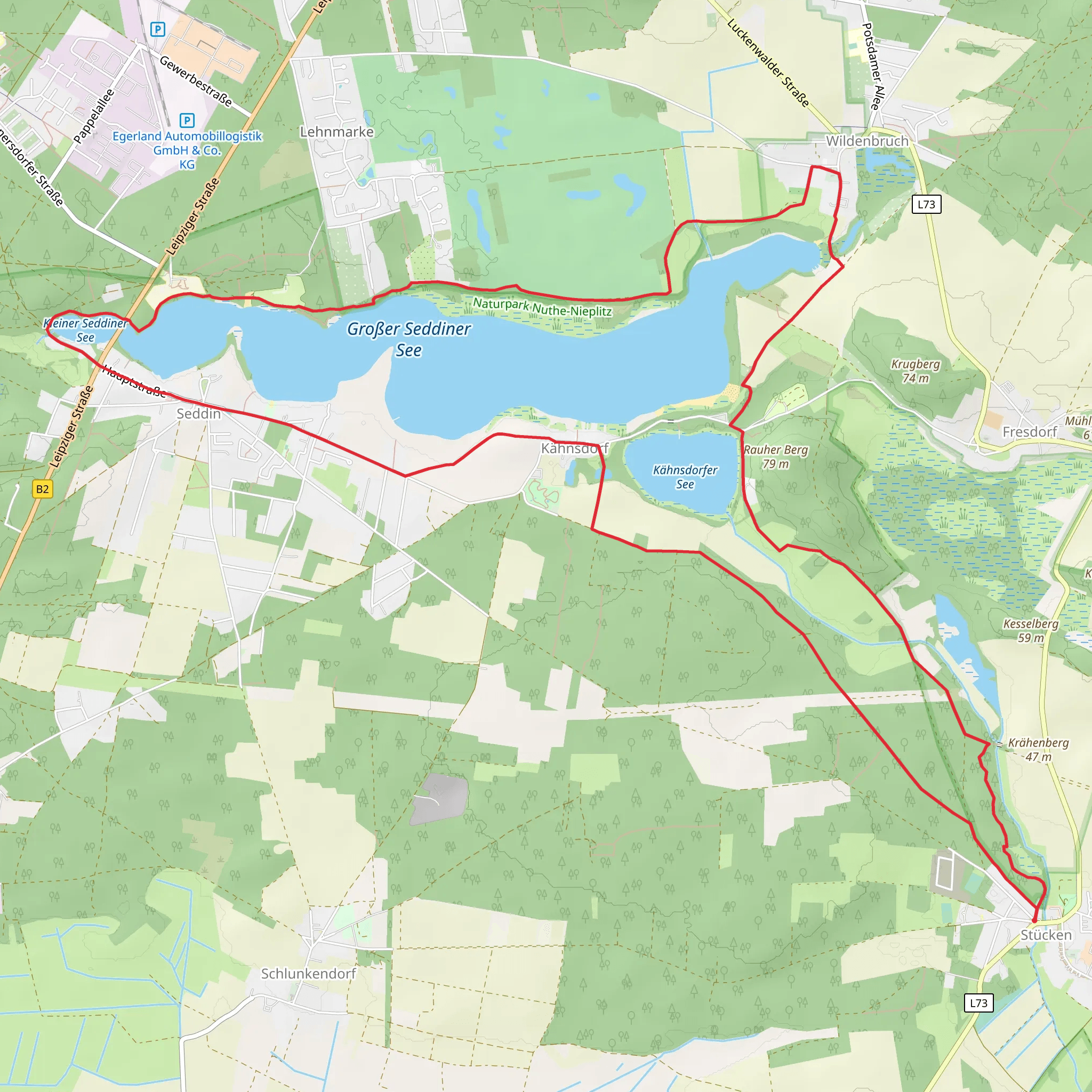 Grober Seddiner See Loop - Stucken mobile static map
