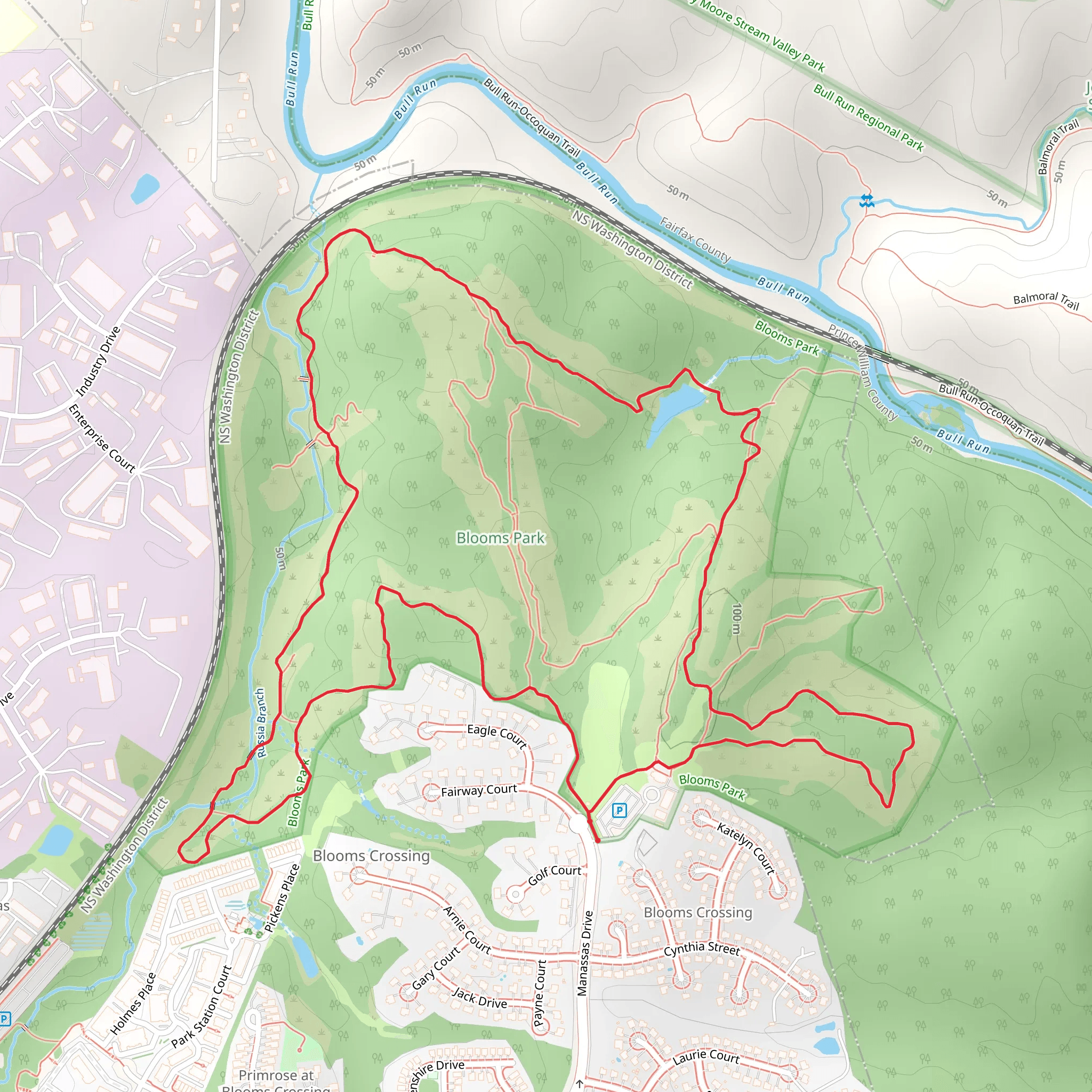 Manassas Park Loop mobile static map