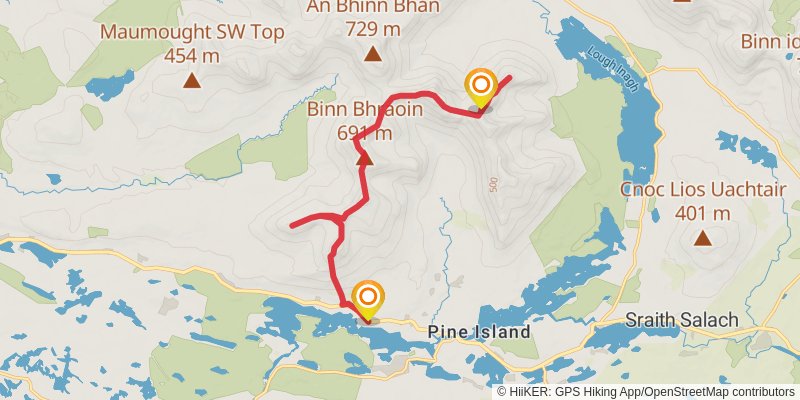 An Bhinn Dubh and Binn Bhraoin Loop stage 2 Map