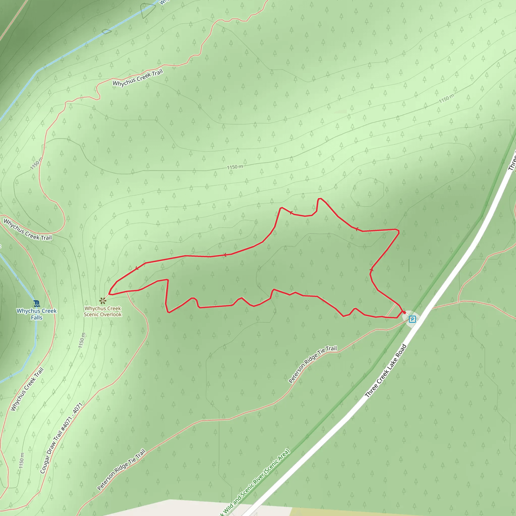 Whychus Creek Overlook Loop Trail mobile static map