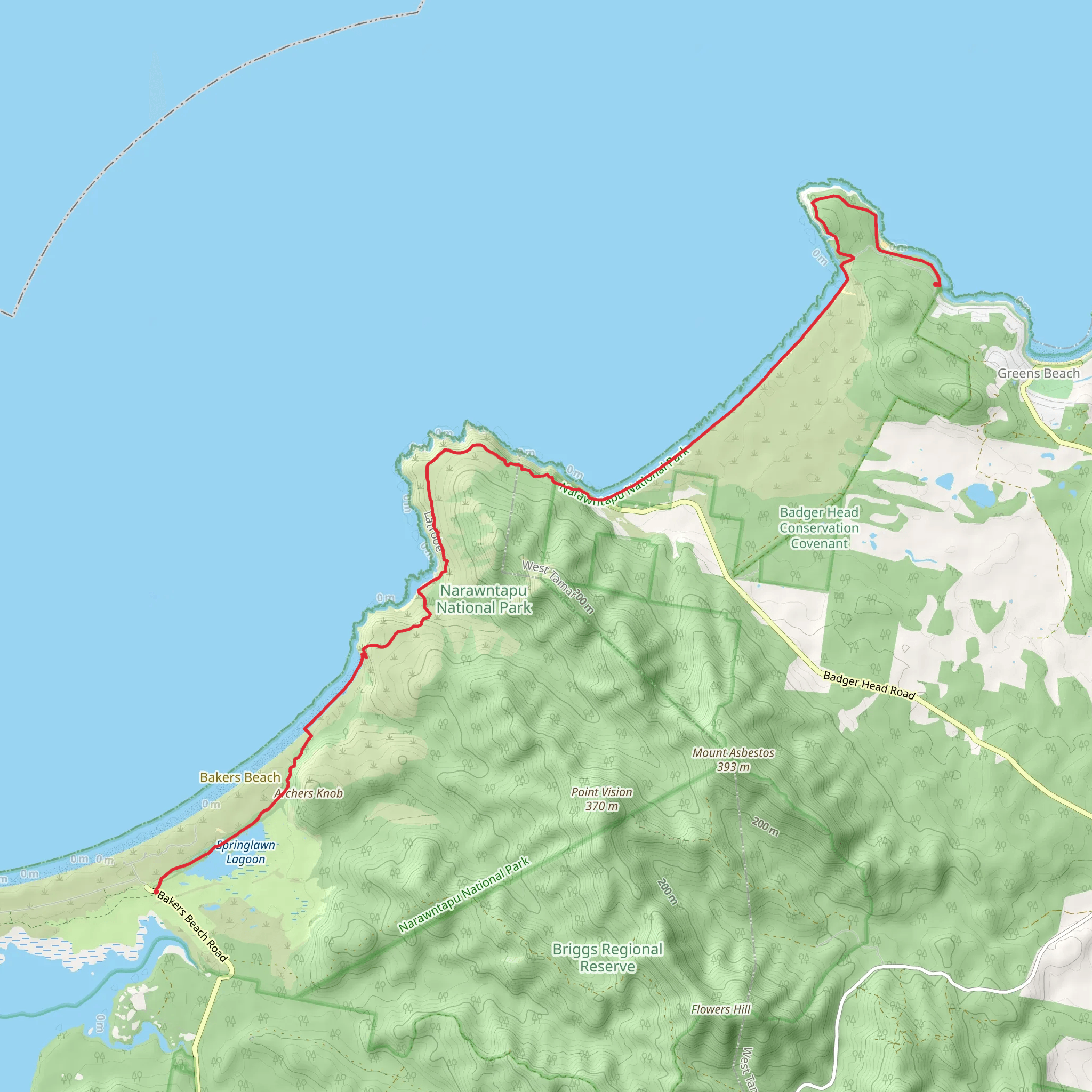 Coastal Traverse Walk mobile static map