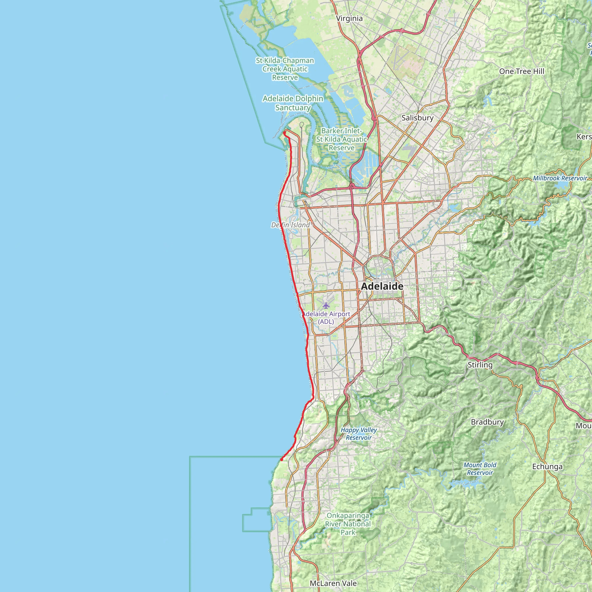 Coast Park Path - North of Port Stanvac mobile static map
