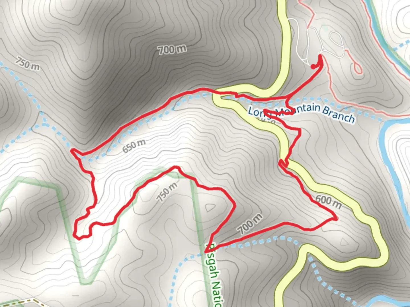 An image depicting the trail Van Cliff Loop and its surrounding area.