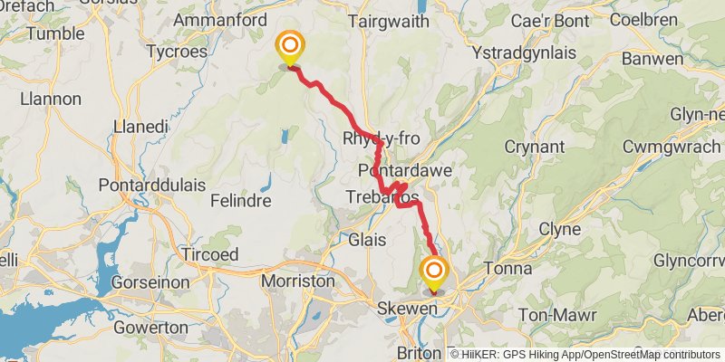 Wales Cistercian Way stage 8 Map