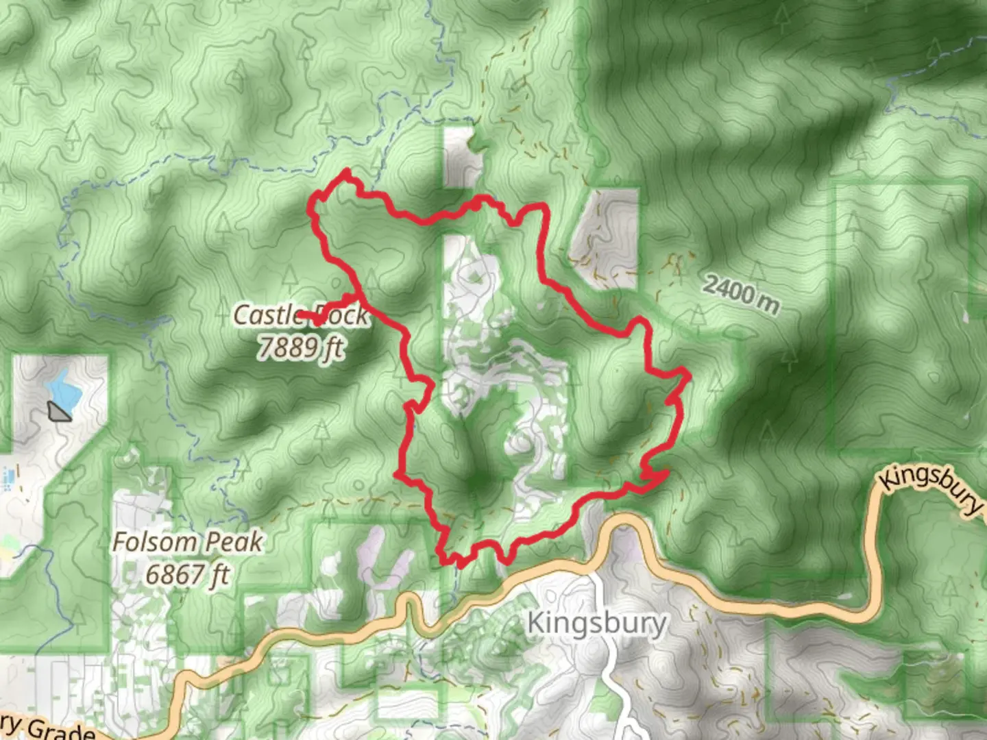 An image depicting the trail Tahoe Rim Trail Daggett North and Castle Rock Loop and its surrounding area.
