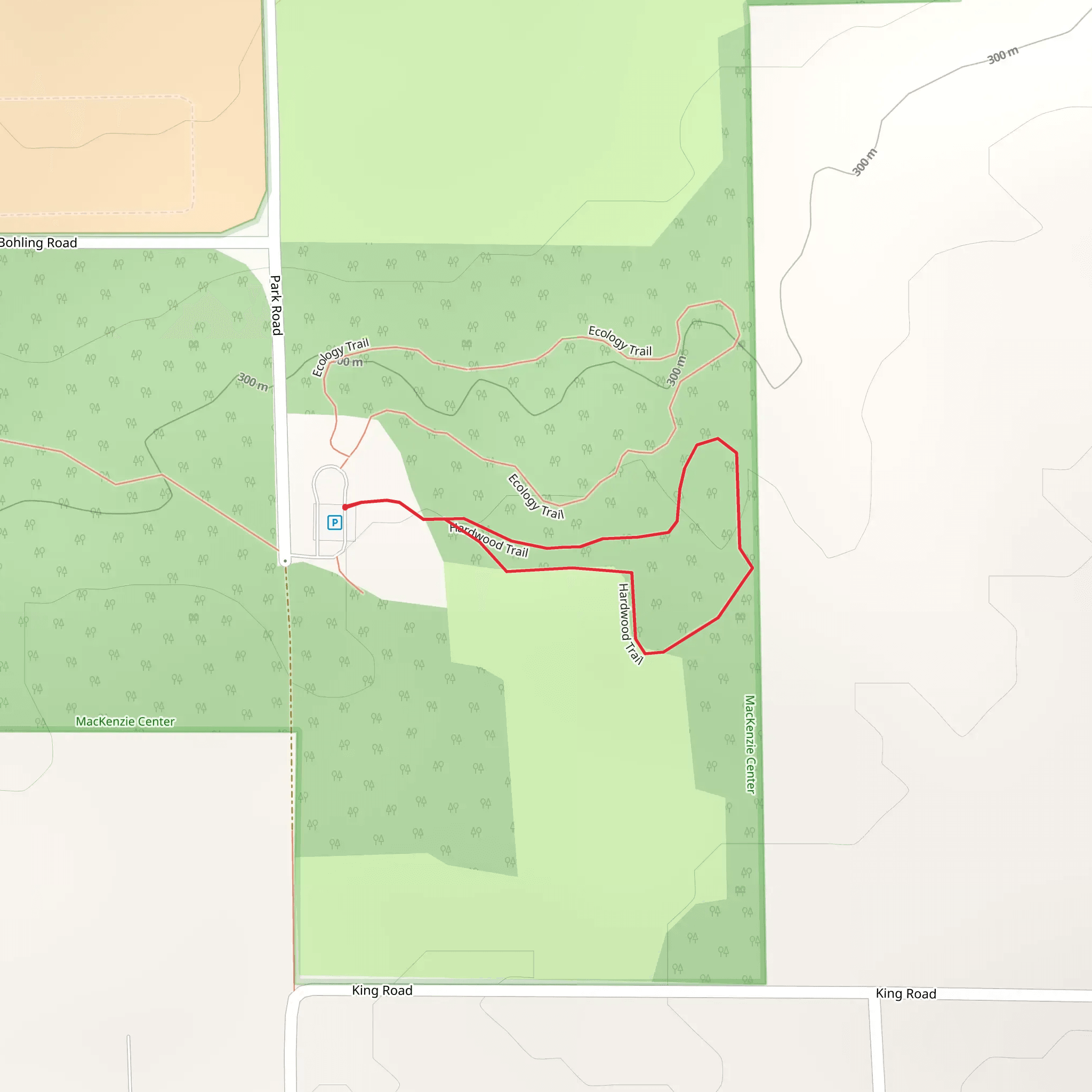 Hardwood Loop Trail mobile static map