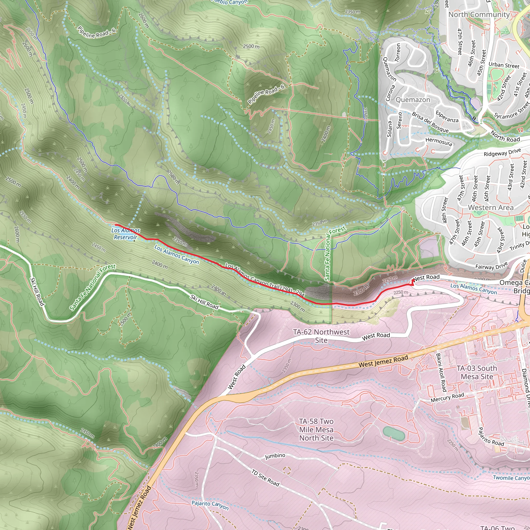 Los Alamos Reservoir mobile static map