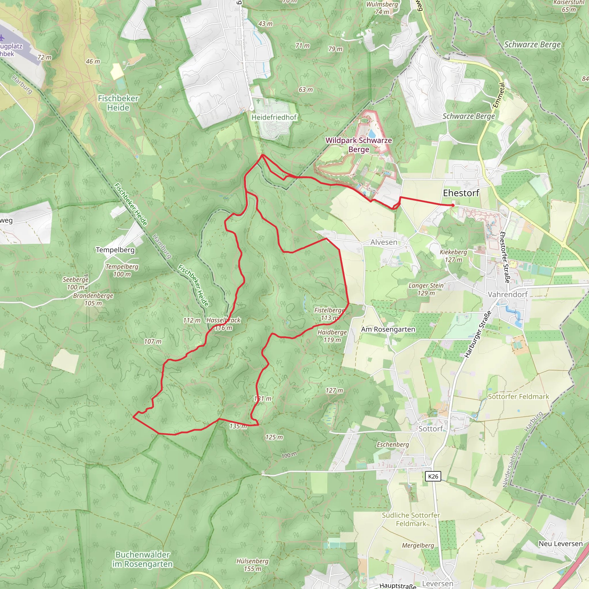 Hasselbrack via Wander Tour Schwarze Berge mobile static map