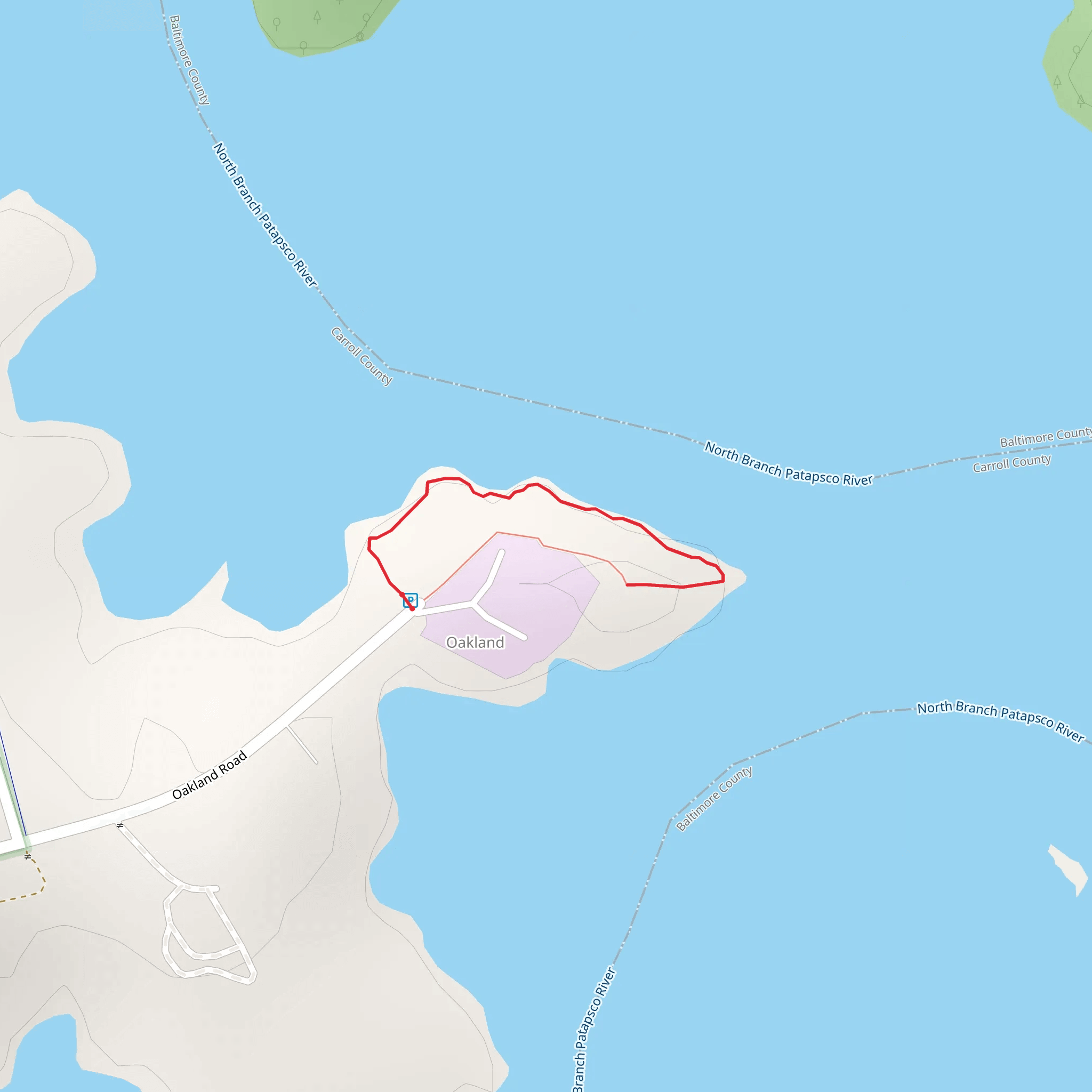 Oakland Road mobile static map