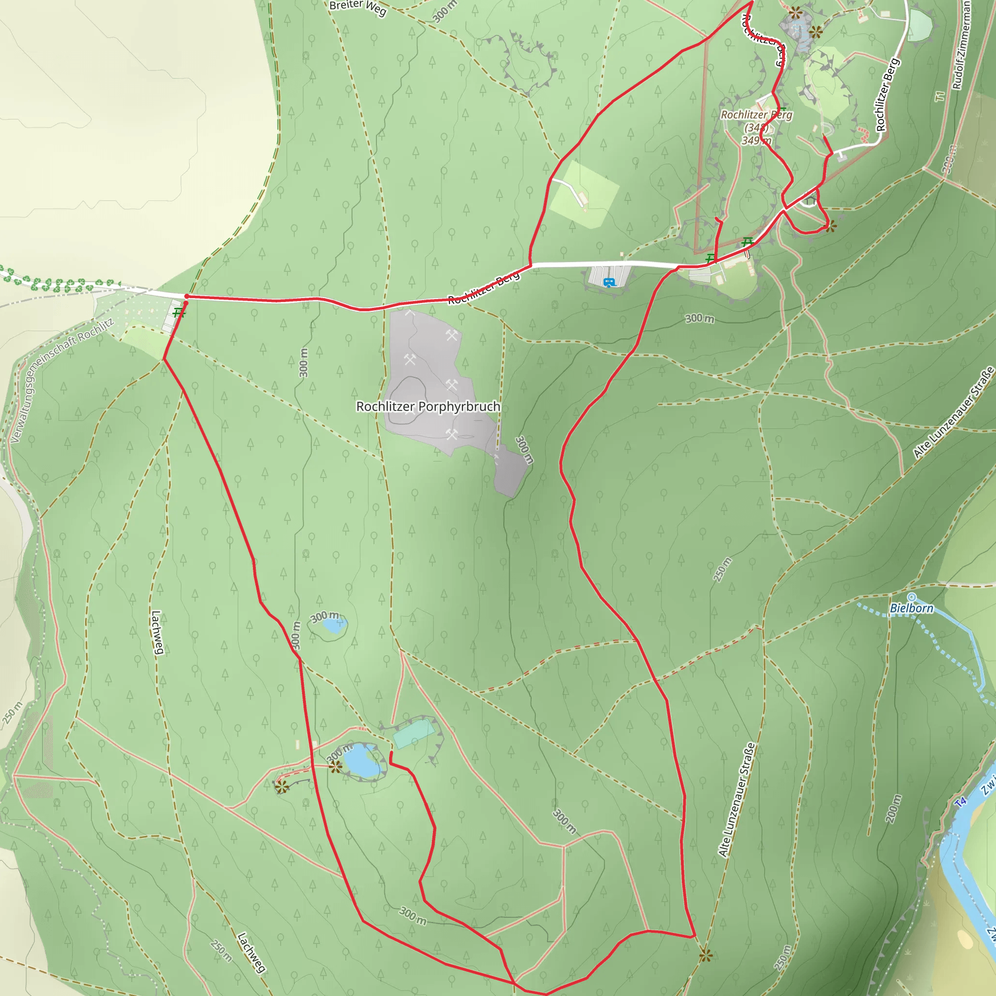 Muehlsteinweg Rochlitzer Berg and Muldental Wanderweg mobile static map