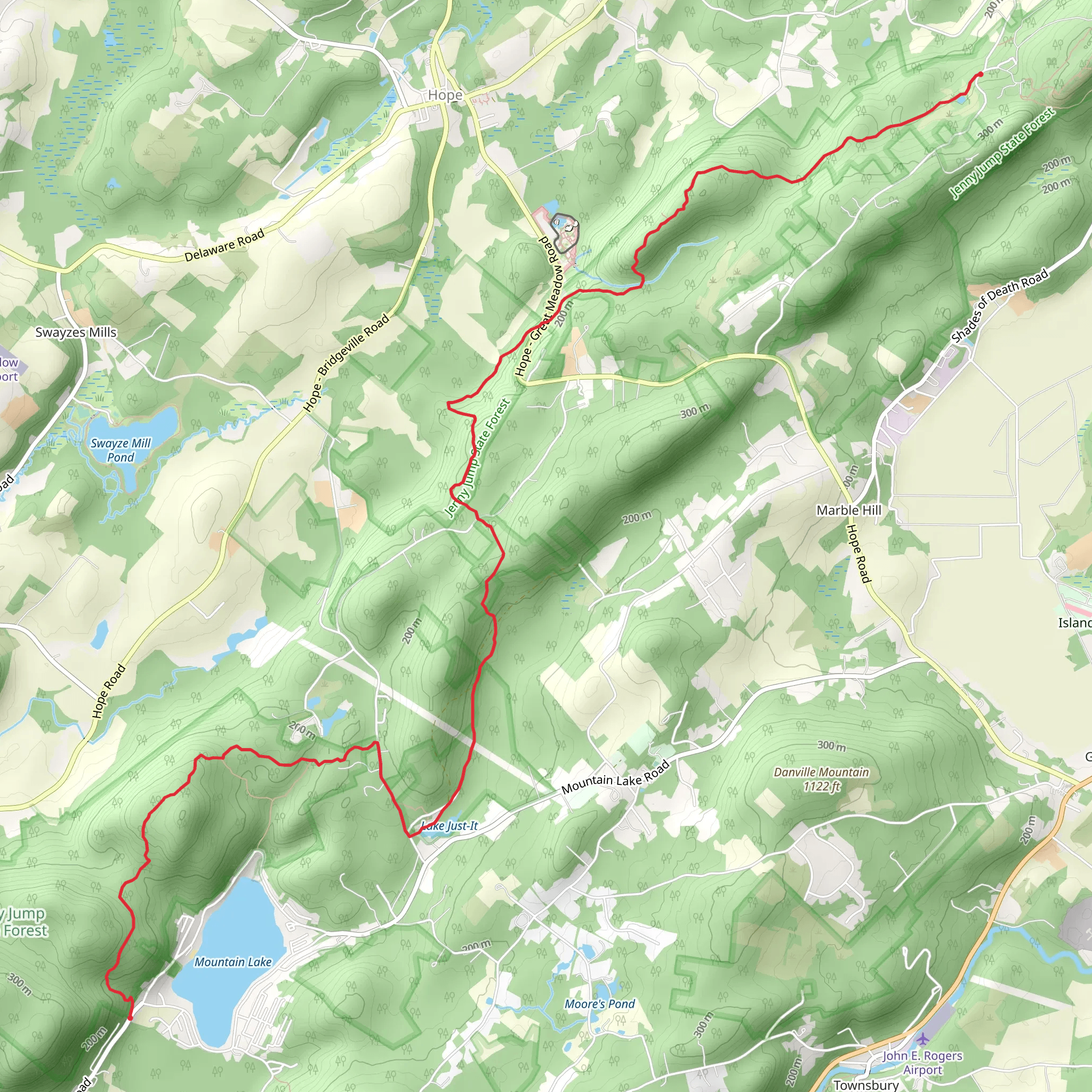 Jenny Jump Trail - Light Blue mobile static map