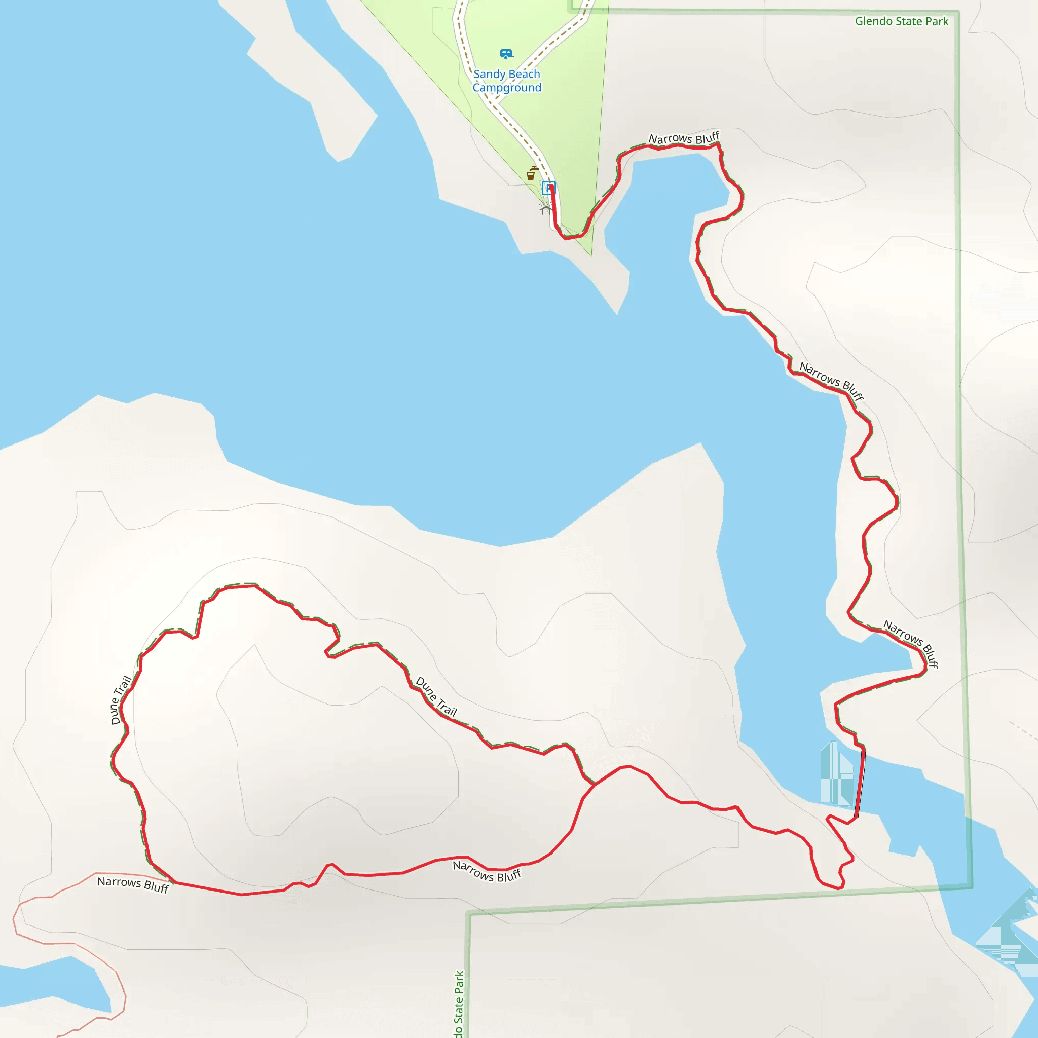 Narrows Bluff Loop mobile static map