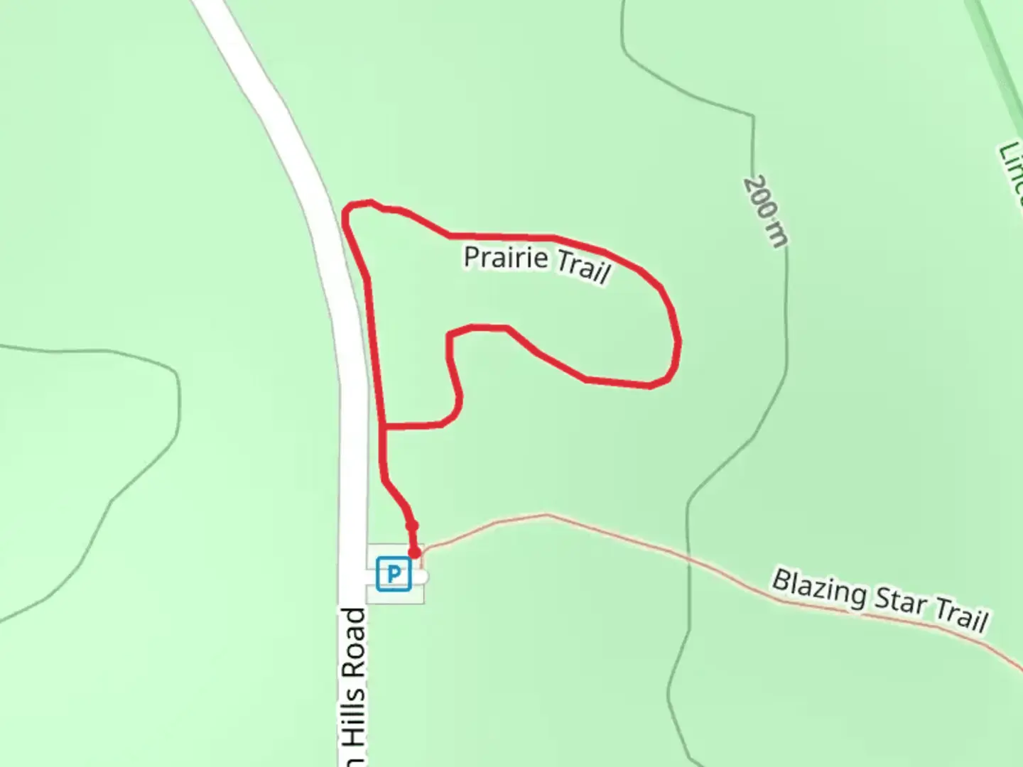 An image depicting the trail Prairie Loop Trail and its surrounding area.