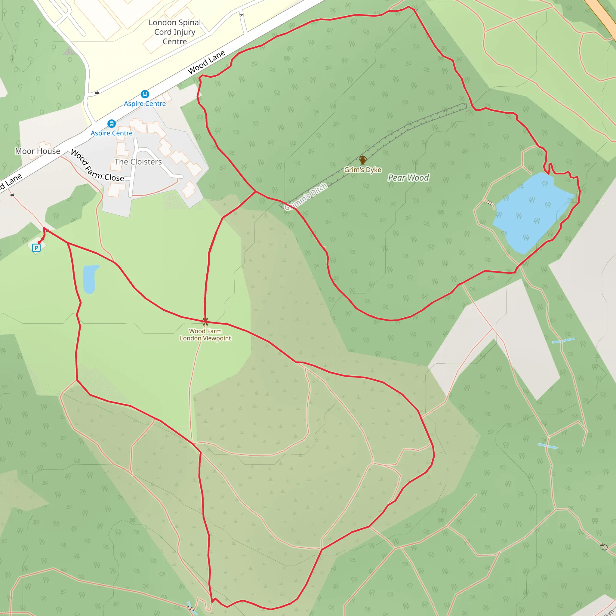 Pear Wood Loop mobile static map