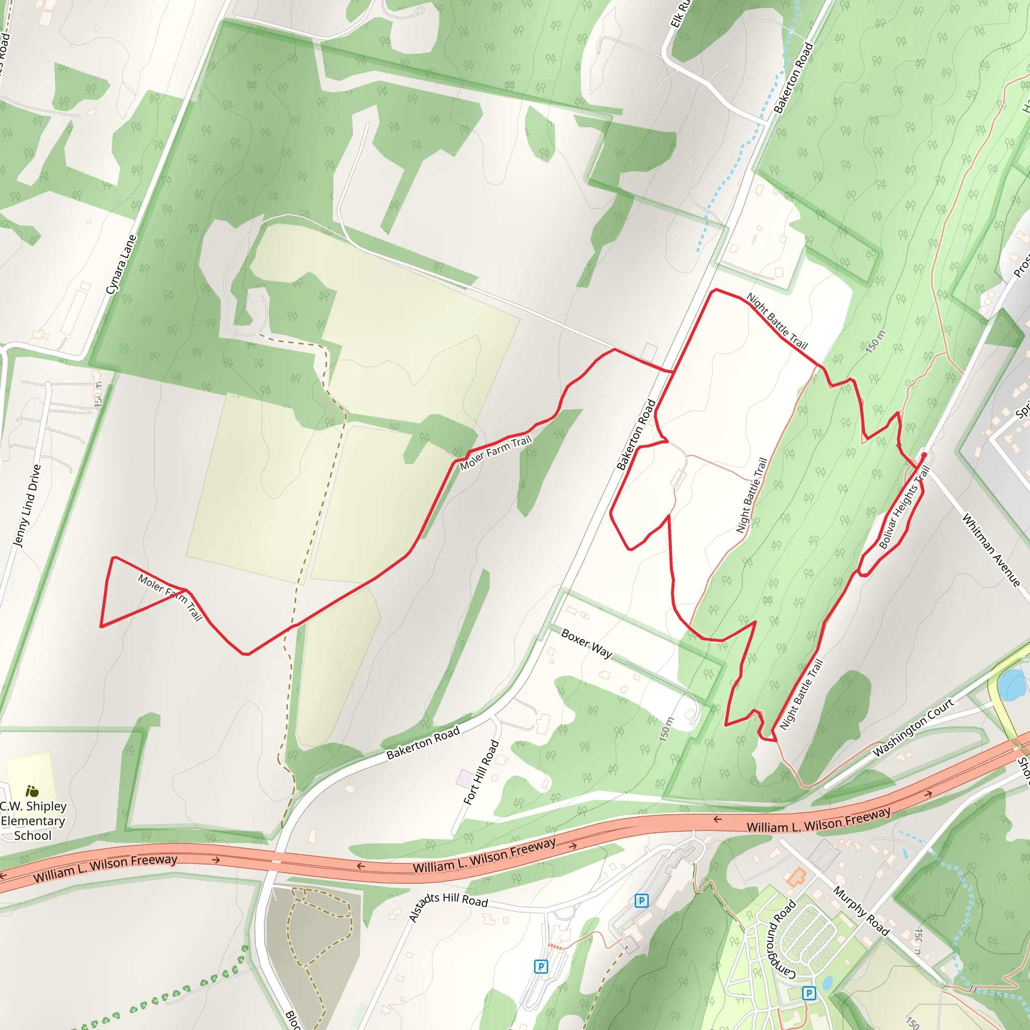 Night Battle and Moler Farm Trail mobile static map