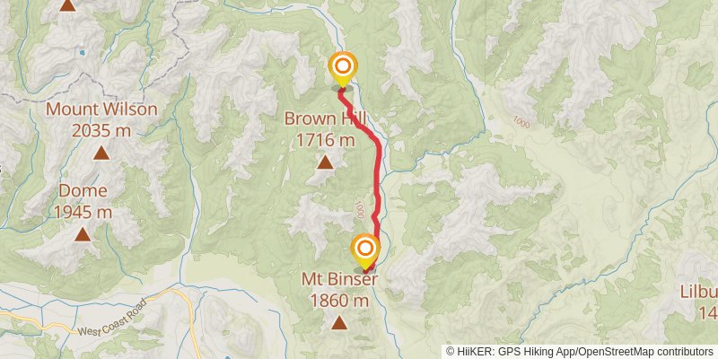 Casey Saddle - Binser Saddle Route stage 2 Map