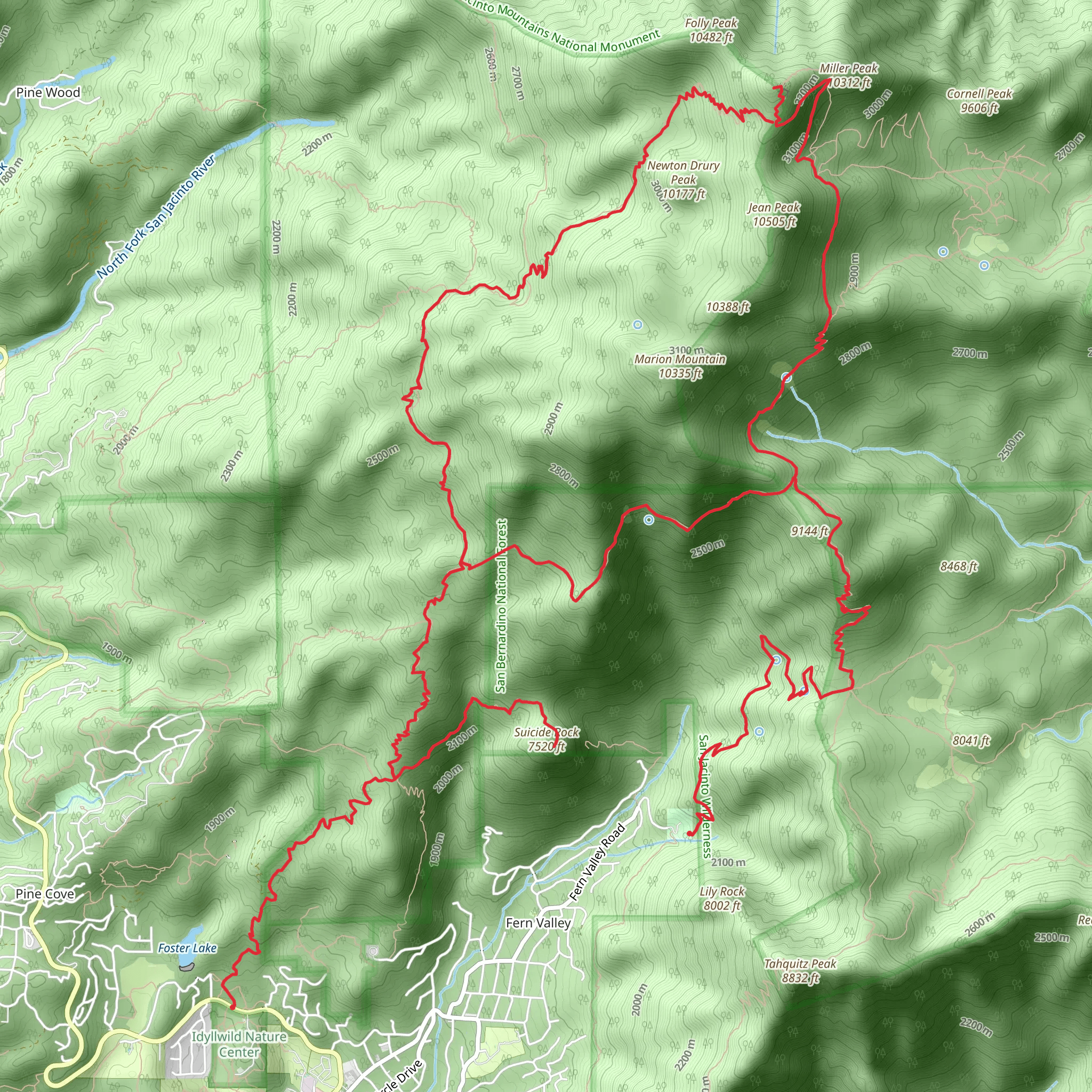 San Jacinto Trail mobile static map