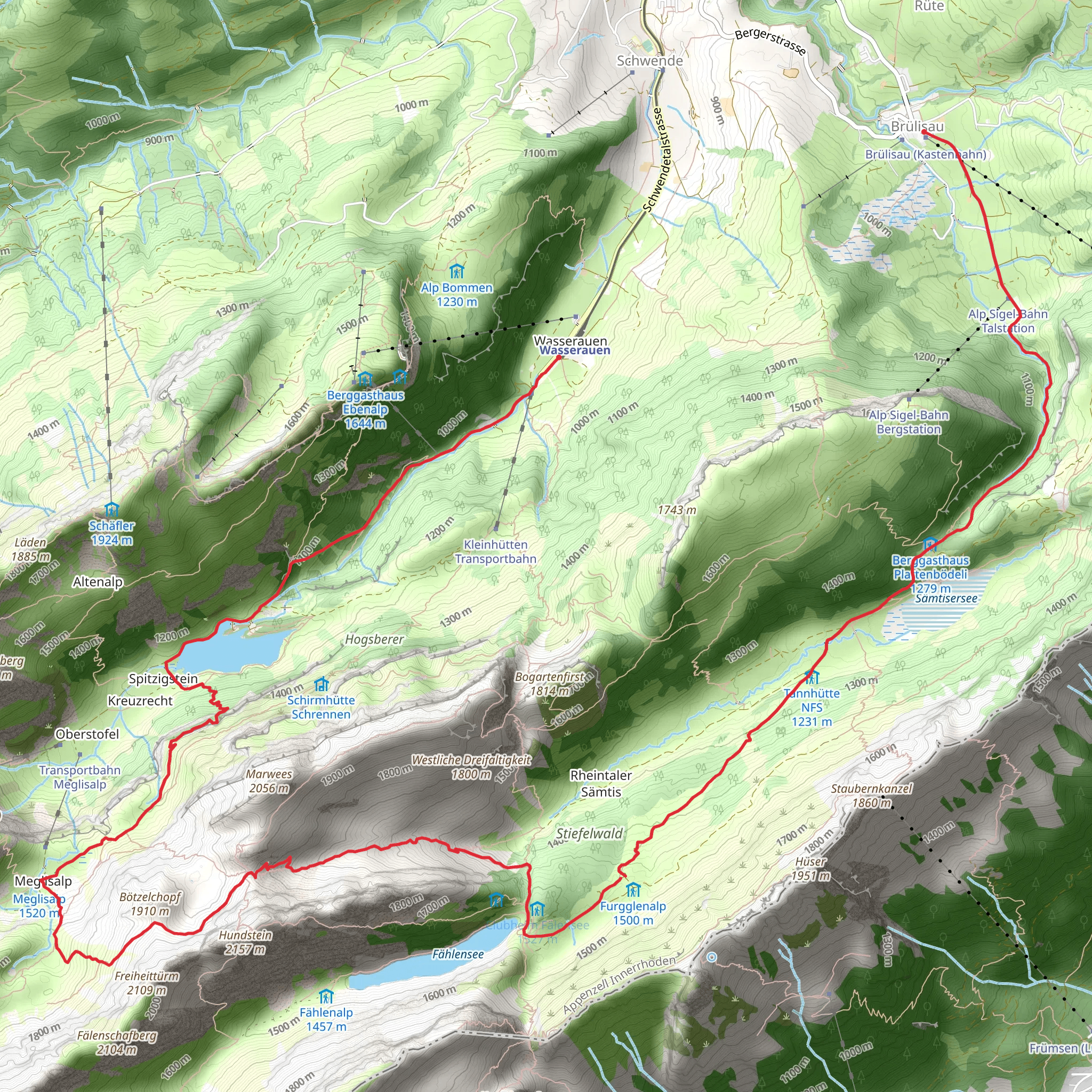 Drei-Seen-Wanderung mobile static map