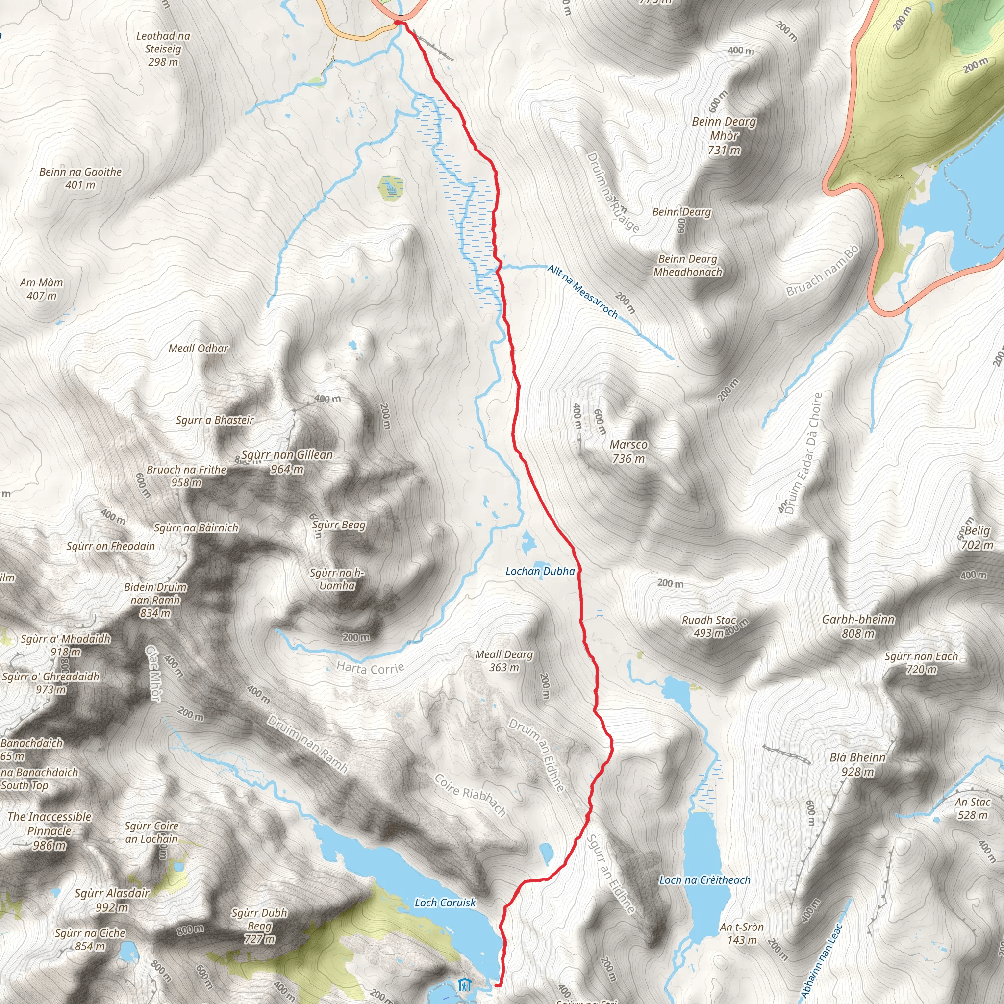 Loch Coruisk Walk from Sligachan mobile static map