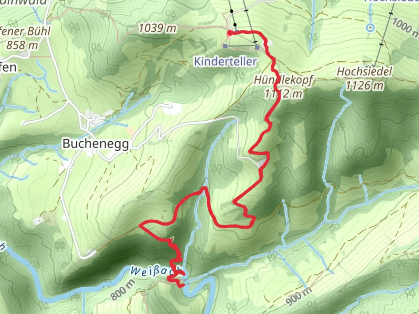 An image depicting the trail Buchenegger Wasserfälle Walk via Wandergebiet Oberstaufen and its surrounding area.