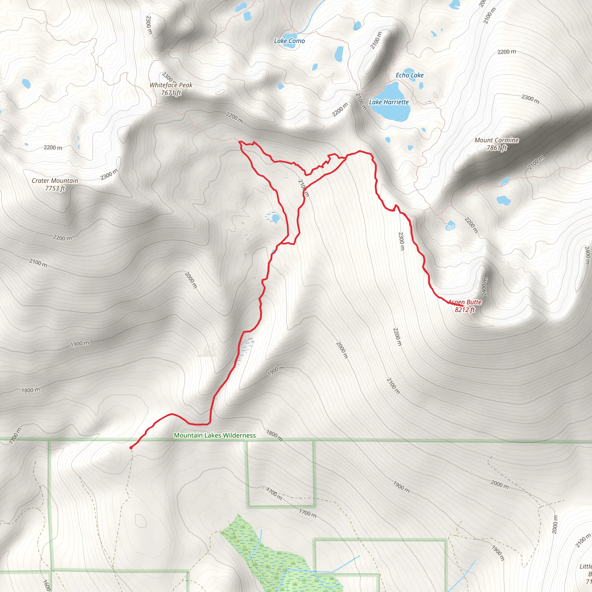 Clover Creek, Mountain Lakes and Aspen Butte Loop Trail mobile static map