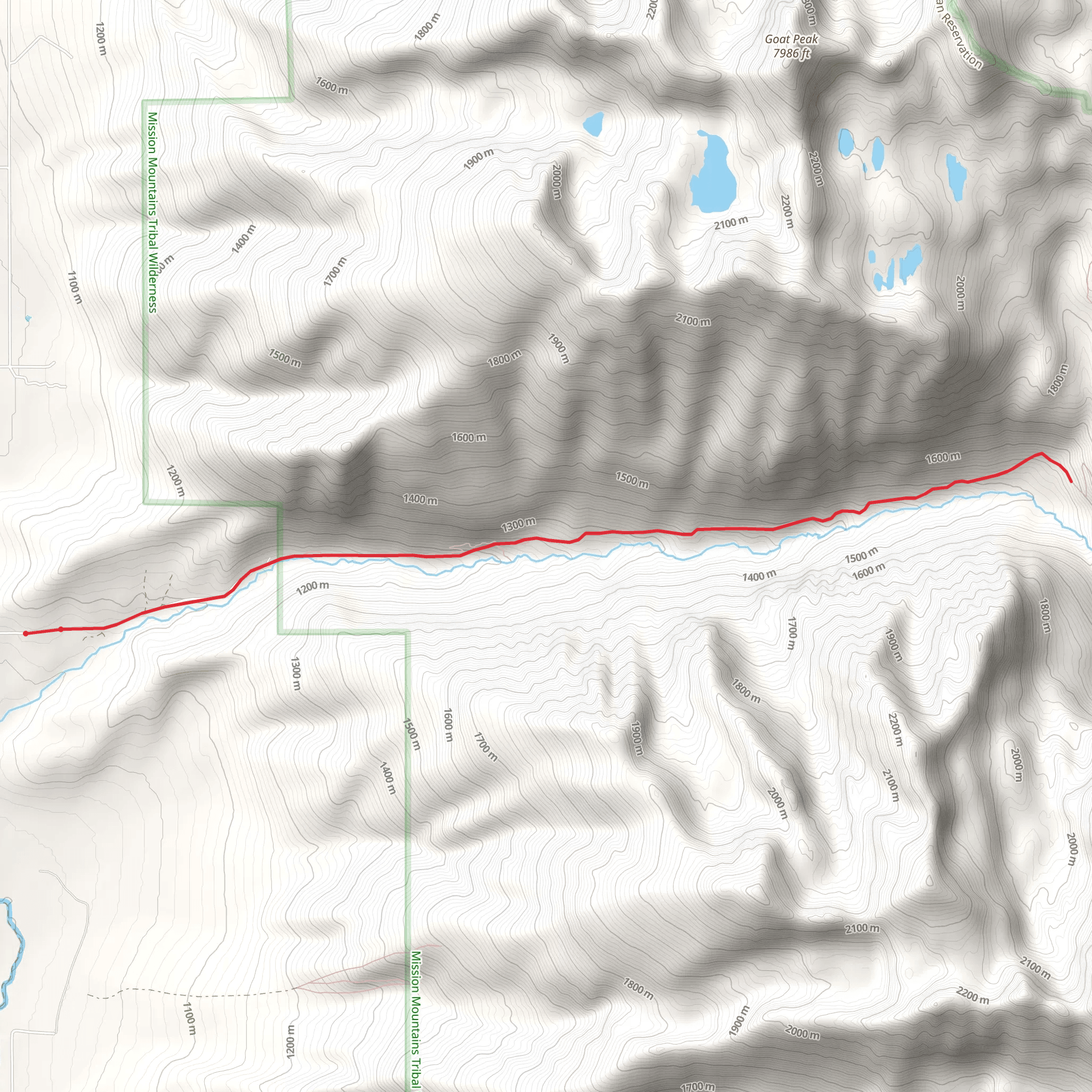 Walk along North Crow Creek mobile static map