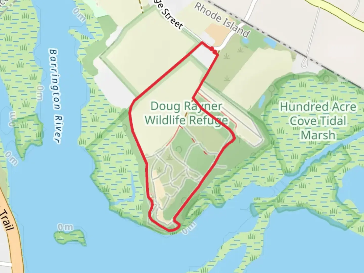 An image depicting the trail Woodland and Beach Loop Trail and its surrounding area.