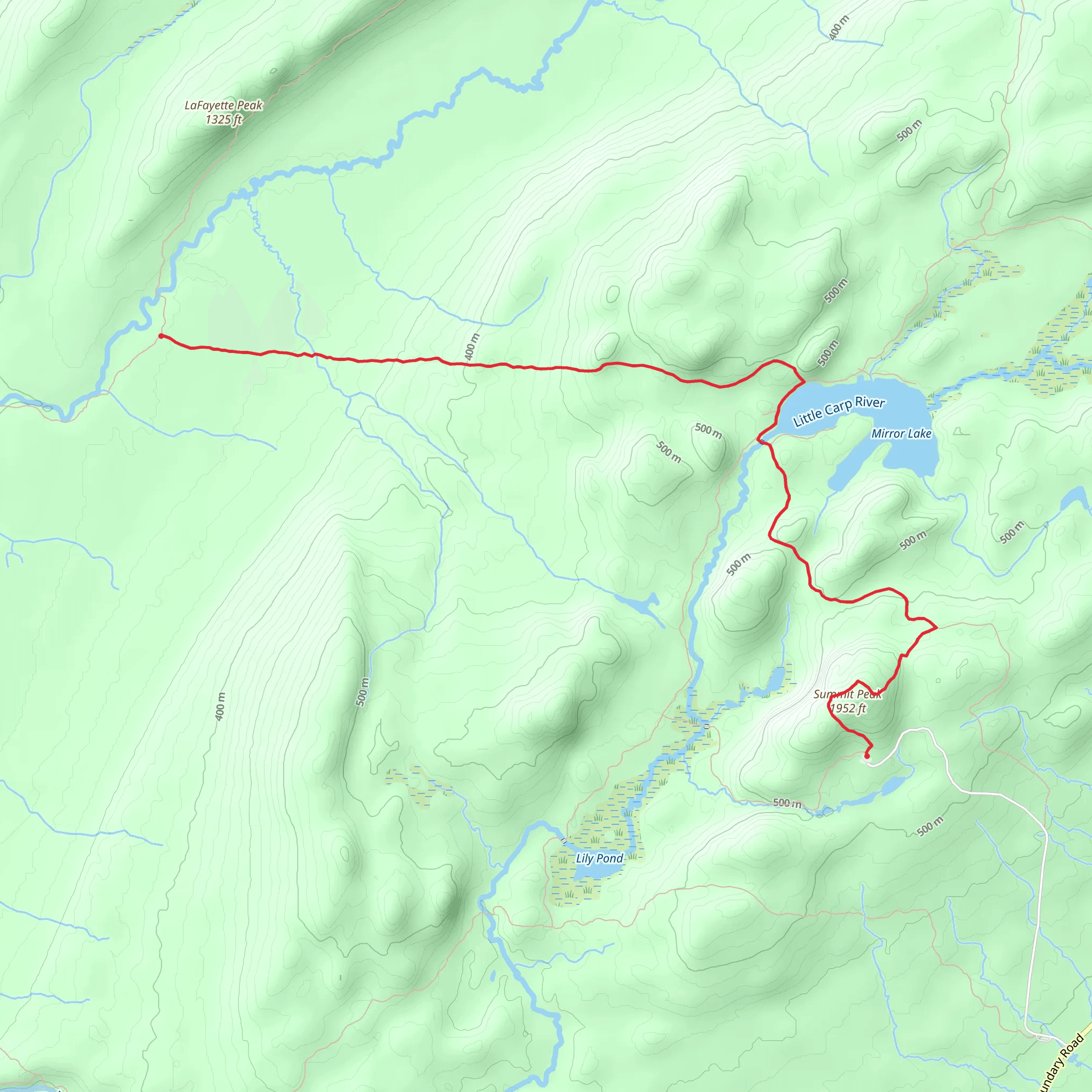 Summit Peak, Mirror Lake and Correction Line Trail mobile static map