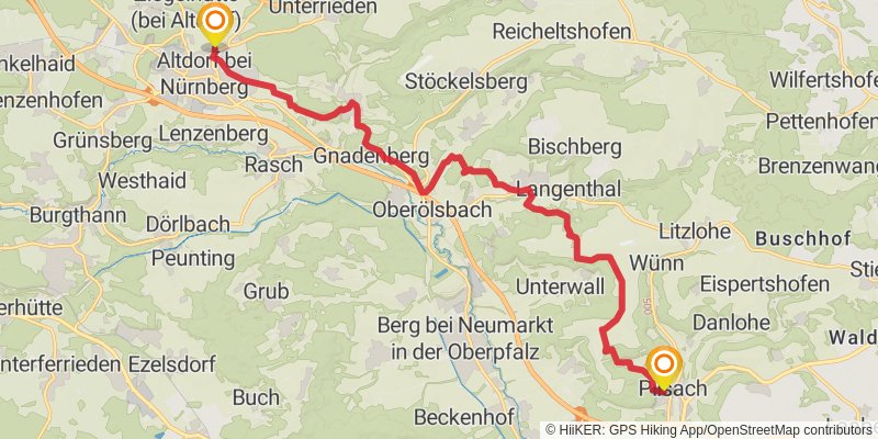 Frankenweg stage 18 Map