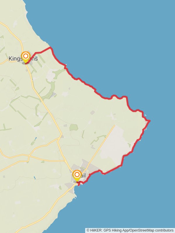 Map of Crail to Kingsbarns Fife Coastal Path, Fife