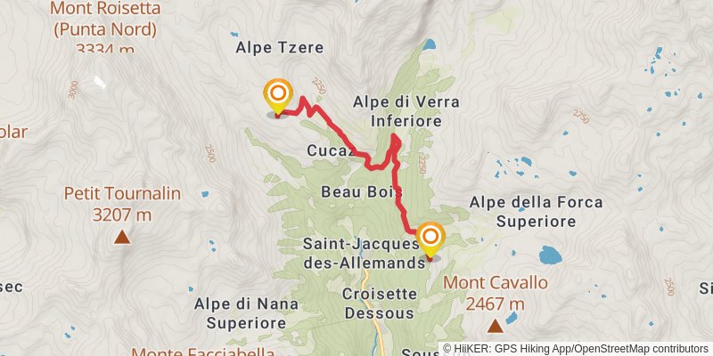 Tour Monte Rosa alt 1 Map