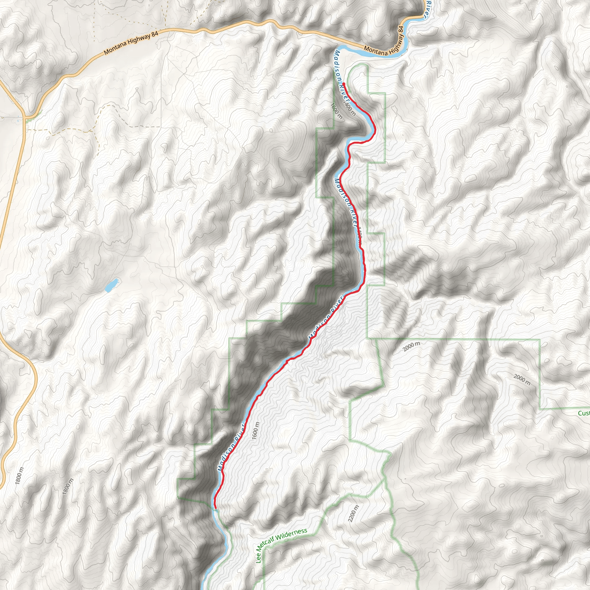 Bear Trap Canyon Trail mobile static map