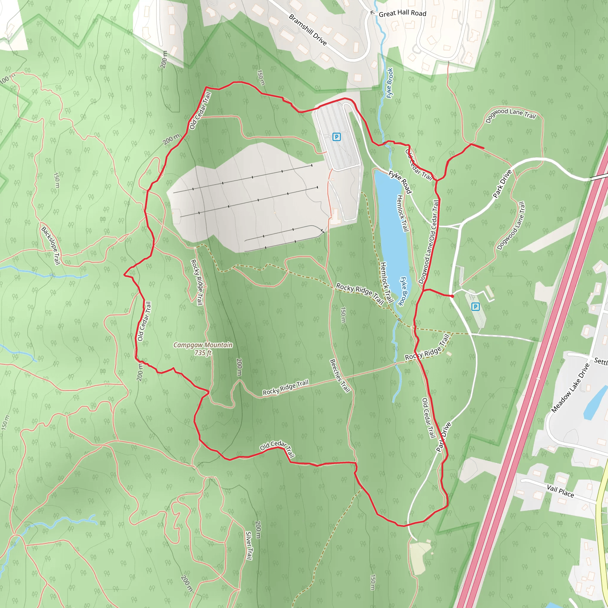 Campgaw Mountain Loop mobile static map
