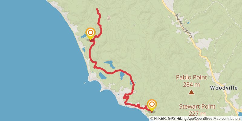 Old Out Road Trail via Coast Trail stage 2 Map