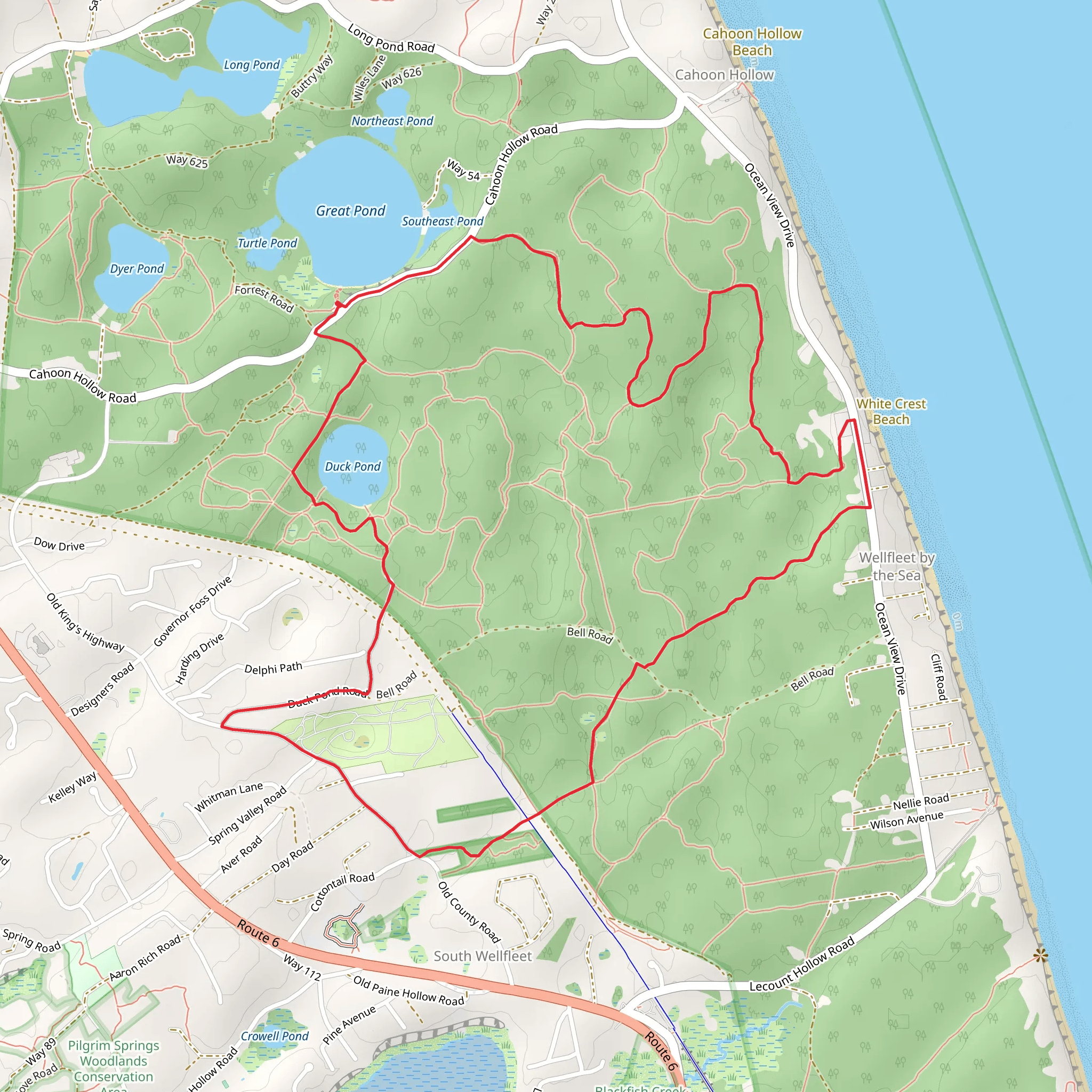 Great Pond and Duck Pond Loop mobile static map