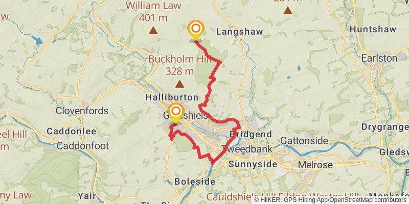 Gala Loop via Upland Way stage 2 Map