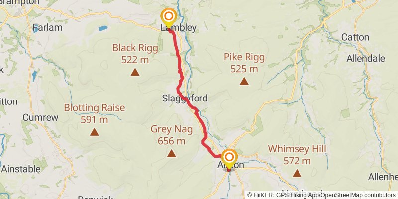 Stranraer to Middleton in Teesdale Walk stage 24 Map