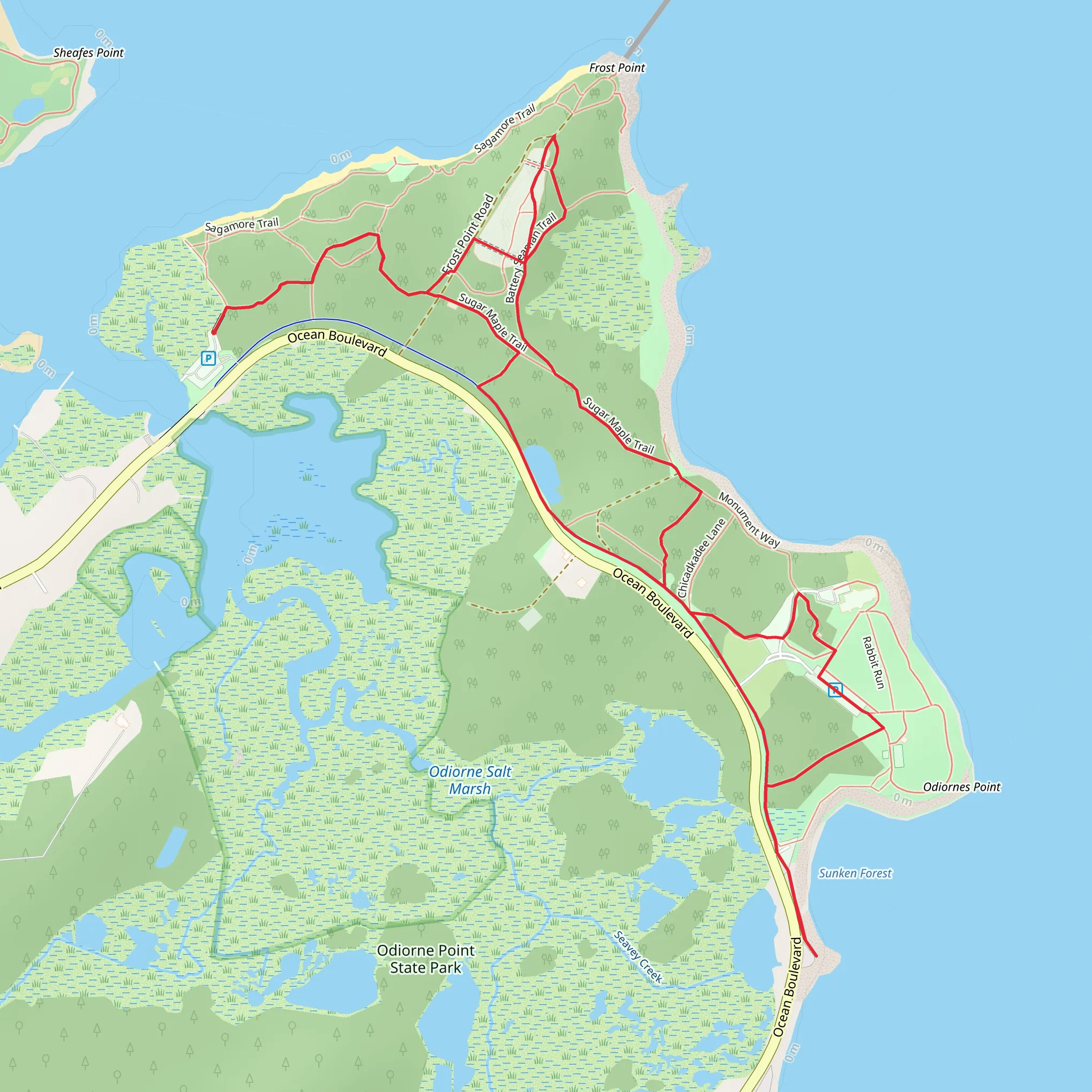 Odiorne Point State Park Loop mobile static map