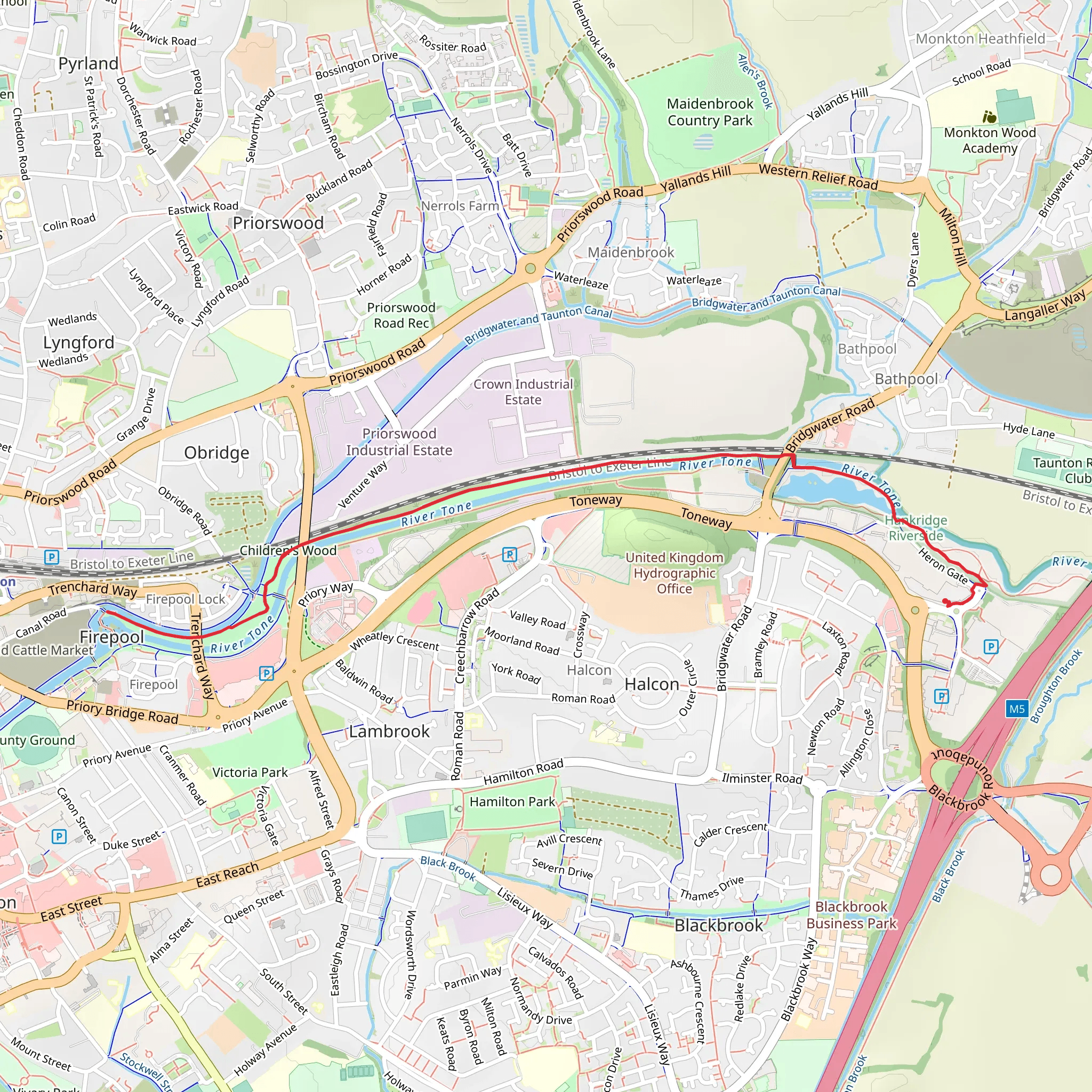 Firepool Lock and River Tone Walk mobile static map