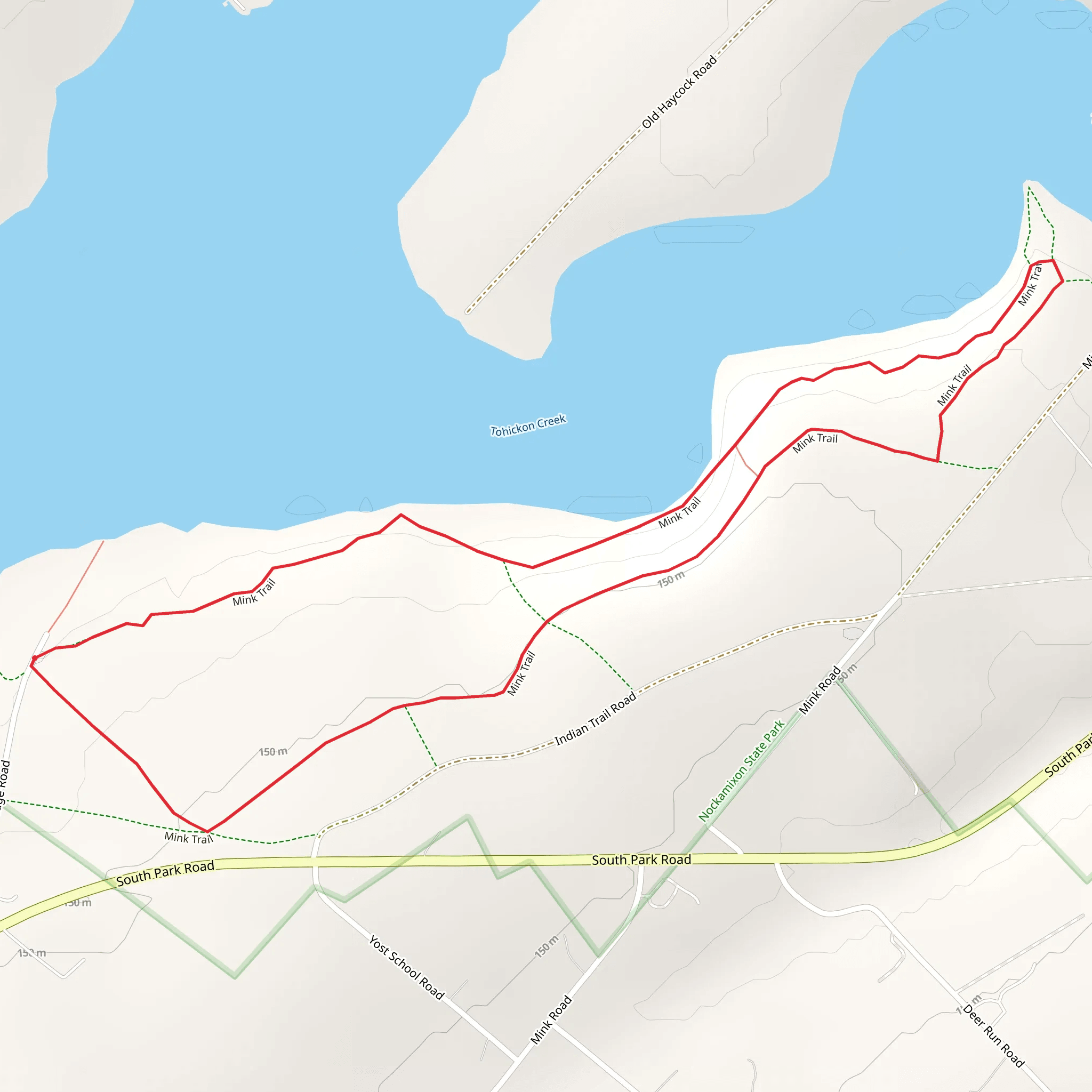 Mink Trail from Old Ridge Trail mobile static map