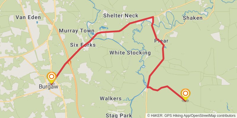 Mountains-to-Sea Trail stage 75 Map
