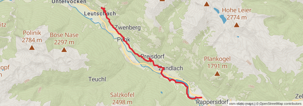 Alpe Adria Walk stage 9 Map